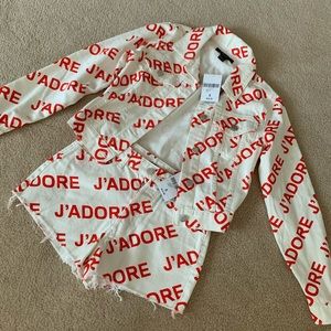 Forever 21 J’Adore Red and White JACKET ONLY
